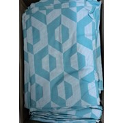 Кухонные полотенца из льняной ткани 60 см 5 шт голубая геометрия фотография