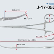 Зажим к/о зубчатый изогнутый №1 160мм З-53 J-17-052