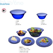 Салатницы и тарелки из закаленного стекла Blue / Блю, профессиональная посуда для ресторанов, кафе Pasabahce фото