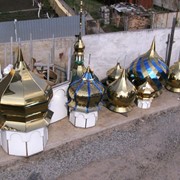 Купола для храмов с применением уникальной технологии напыления под золото (нитрид титана).