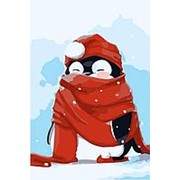 Картина по номерам ТМ Цветной (20х30 см) Пингвин в снегу фотография