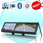 Bluetooth Зеркало Заднего вида со встроенным GPS-Навигация (4,3-Дюймовый Сенсорный экран) фото