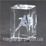 Награда стеклянная с 3D гравировкой Настольный теннис KR5080/PIN фото