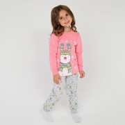 Пижама детская, цвет персик/серый, рост 110 см фото