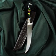 Нож Пчак Шархон - эбонит, ёрма, гарда, навершие мельхиор, 17 см фотография