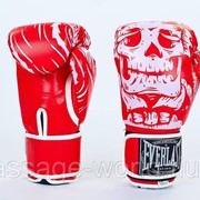 Перчатки боксерские FLEX на липучке ELAST SKULL (р-р 8-12oz, красный) фото