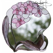 Витражное зеркало "Орхидеи"