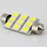 Лампы автомобильные светодиодные, Автолампа SJ- 9 SMD LED WHITE 36 мм12V (2 шт.) фотография