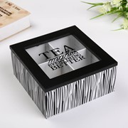 Шкатулка дерево с делениями “Зебра“ 8,6х18х18 см фото