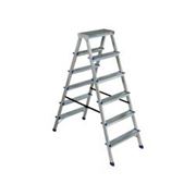 Лестница-стремянка алюм. двухстороняя 151 см 7 ступ., 7.1 кг (DHR 407) фото