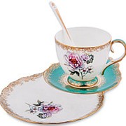 Чайная пара на Цветок Неаполя/Костяной фарфор арт.JK-26 Pavone
