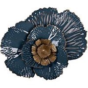 Декор настенный“Цветок“золотисто-голубой 38,1*50,8*8,3 (TT-00001944) фотография