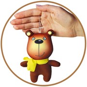 Антистрессовая игрушка-брелок "Звери в шарфах. Медведь"