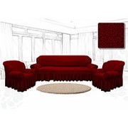 Натяжной чехол на трехместный диван и чехлы на 2 кресла Karbeltex «Престиж. Цветы»