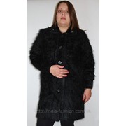 Женский кардиган-пальто ангоровый на подкладе черный