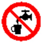 Запрещающий знак, код P 05 запрещается использовать в качестве питьевой воды