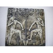 Древнеегипеский барельеф Боги Сет и Гор фото