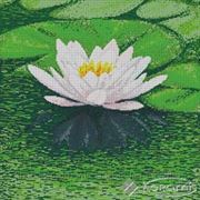 Панно Сolibri mosaic "Водяная лилия" в душевую кабину из стеклянной мозаики 100x210