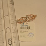 Серьги серебряные позолоченные с фианитами Арт СК3Ф/013, вес 3,20, фото