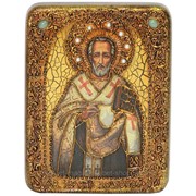 Подарочная икона Святитель Иоанн Златоуст на мореном дубе фотография