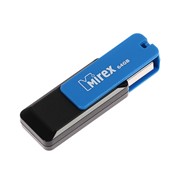 Флешка Mirex CITY BLUE, 64 Гб, USB2.0, чт до 25 Мб/с, зап до 15 Мб/с, цвет черный-синий