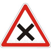 Предупреждающие знаки — Пересечение равнозначных дорог 1.21, дорожные знаки фото