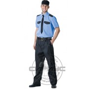 Рубашка охранника короткий рукав синяя фото