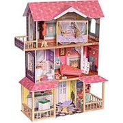 Деревянный кукольный домик “Вивиана“, с мебелью 13 предметов в наборе, для кукол 30 см (10150_KE) фото
