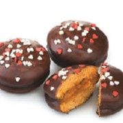 Сдобное печенье Шоколадные бусинки с абрикосовым конфитюром фото