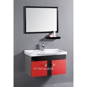 Комплект мебели для ванной комнаты красный фотография