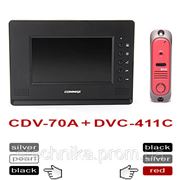 Commax CDV-70A black + DVC-411C цветной домофон с панелью вызова фото
