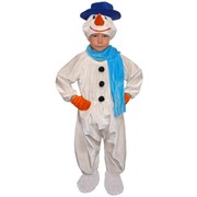 Карнавальный костюм для детей Элит Классик Снеговик с шарфом и варежками детский, 32 (128 см) фотография