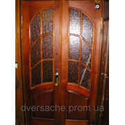 Двери деревянные из сосны парные “Дюна“ без стекла фото