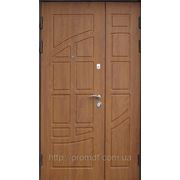 Двустворчатая металлическая дверь с наружными МДФ (16мм) накладками 2020х1300 фото