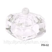 Стеклянная посуда для мономера с крышкой квадратной формы Lady Victory PIN-02 /40-1 фото