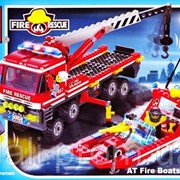Конструктор Пожарная машина и катер Brick 907 фото