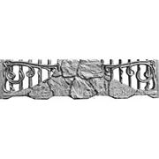 Бетонный забор «БУТ «АЖУР» зубчатый середина» плита Размер: 200х50 см