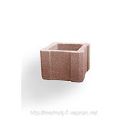 Пустотный бетонный блок “Столб“ серый 28х28х19 фото
