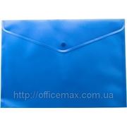 Папка-конверт А4 на кнопке, синий фото
