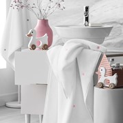 Полотенце Togas Пикси белое с розовым 70х140 см фото