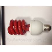 Лампа энергосберегающая красного цвета Е27 фото