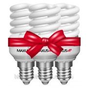 Комплект энергосберегающих ламп Maxus T2 Slim full spiral 11W, 4100K, E27 (3-ESL-220-1) по 3шт фото