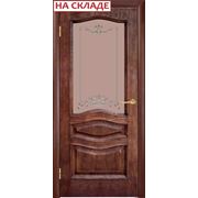 Двери межкомнатные модель "Леона Орех Патина" Витраж