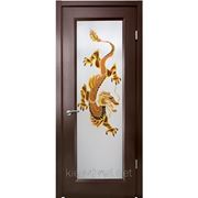 Межкомнатные двери Меранти “Ена“ стекло с красочным рисунком фото