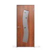 Дверь межкомнатная Омис Волна полуостекленная с фьюзингом ламинированная финиш-пленкой