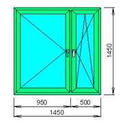 Расчёт цена пластикового окна (декор под дерево с обеих сторон) с двухкамерным стеклопакетом фотография