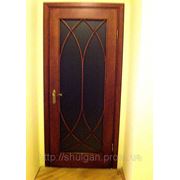Двері міжкімнатні, двері під скло, двері дерев'яні з вигнутими дугами (модель 25)