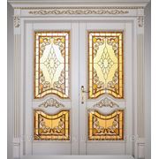 Двупольные двери “Генуя“ с витражами фото