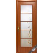 Дверь межкомнатная ламинированная Виктория,стекло с рисунком фотография