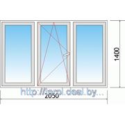 Пластиковое окно из профиля KBE. Размер окна 2050х1400мм. В стоимость включен отлив, подоконник и монтаж.